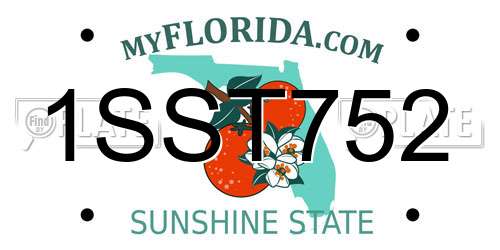 1SST752 Florida License Plate