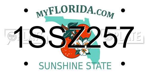 1SSZ257 Florida License Plate