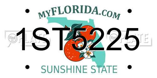 1ST5225 Florida License Plate