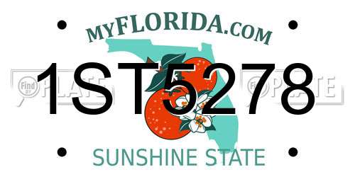 1ST5278 Florida License Plate