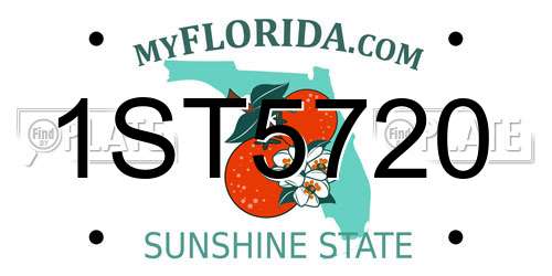 1ST5720 Florida License Plate