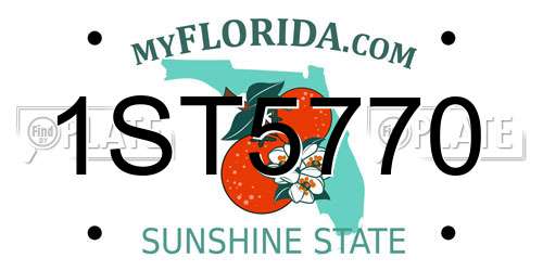1ST5770 Florida License Plate
