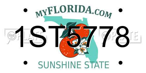 1ST5778 Florida License Plate