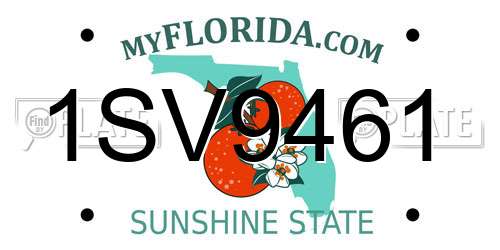 1SV9461 Florida License Plate