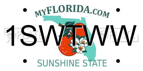 1SWTWW Florida License Plate