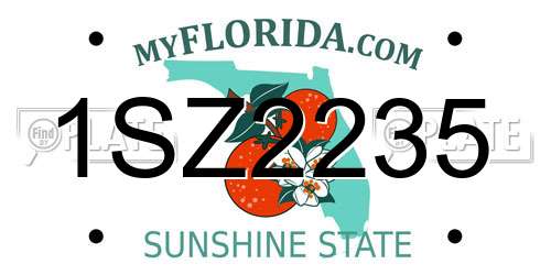 1SZ2235 Florida License Plate