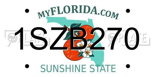 1SZB270 Florida License Plate