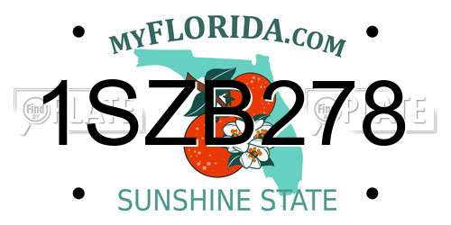 1SZB278 Florida License Plate