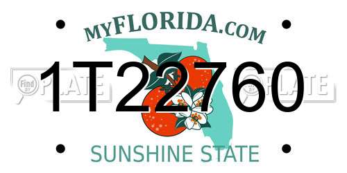 1T22760 Florida License Plate