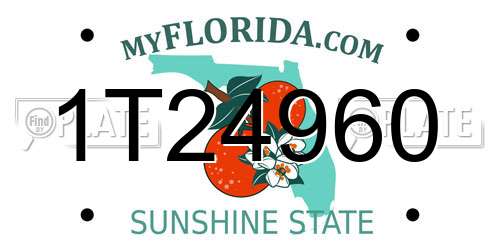1T24960 Florida License Plate