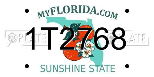 1T2768 Florida License Plate