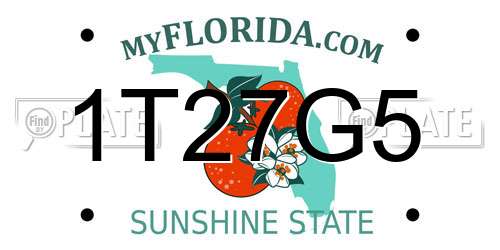 1T27G5 Florida License Plate