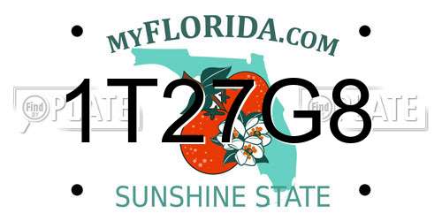 1T27G8 Florida License Plate