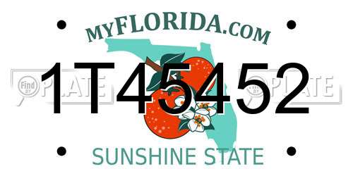 1T45452 Florida License Plate