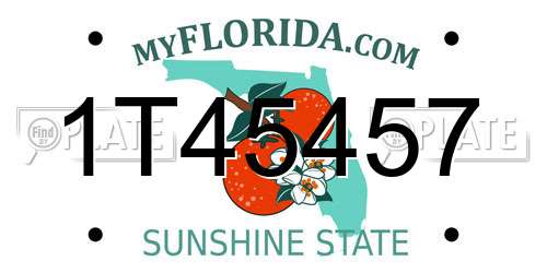 1T45457 Florida License Plate