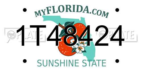1T48424 Florida License Plate