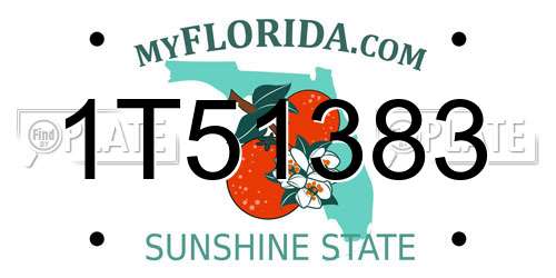 1T51383 Florida License Plate