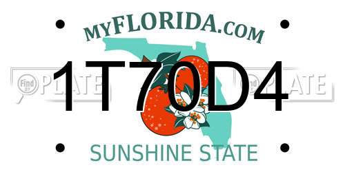 1T70D4 Florida License Plate