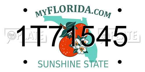 1T71545 Florida License Plate