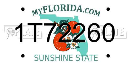 1T72260 Florida License Plate