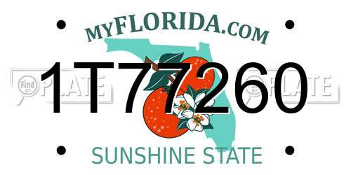 1T77260 Florida License Plate