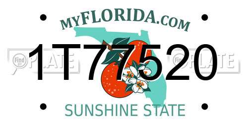 1T77520 Florida License Plate
