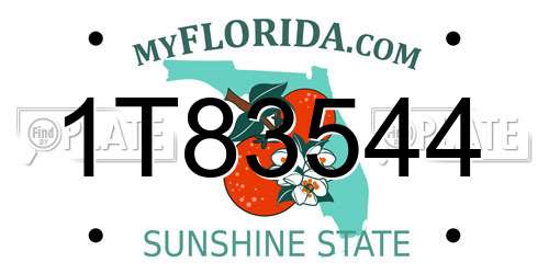 1T83544 Florida License Plate