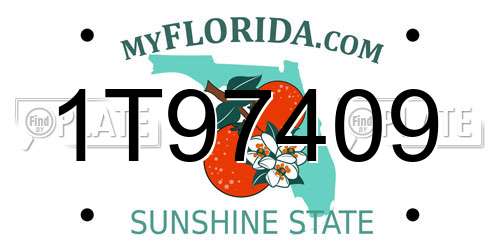 1T97409 Florida License Plate