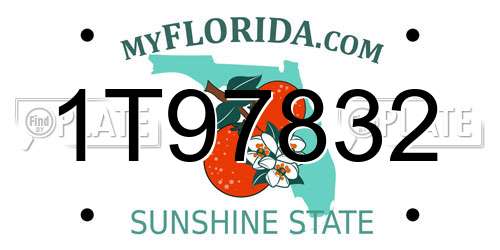 1T97832 Florida License Plate