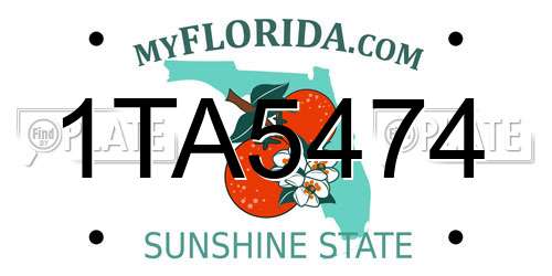 1TA5474 Florida License Plate