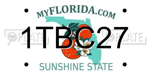 1TBC27 Florida License Plate