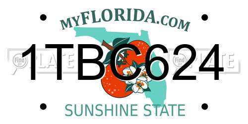 1TBC624 Florida License Plate
