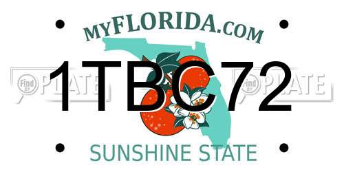 1TBC72 Florida License Plate