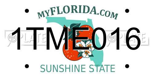 1TME016 Florida License Plate
