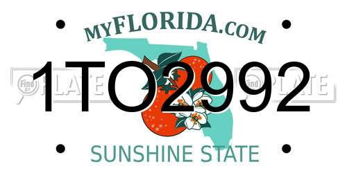 1TO2992 Florida License Plate