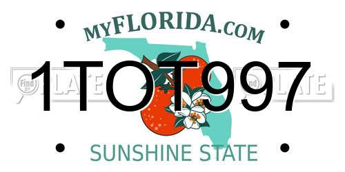 1TOT997 Florida License Plate