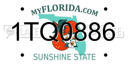 1TQ0886 Florida License Plate