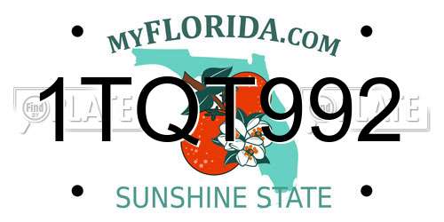 1TQT992 Florida License Plate