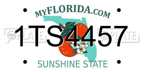 1TS4457 Florida License Plate