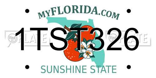 1TST326 Florida License Plate