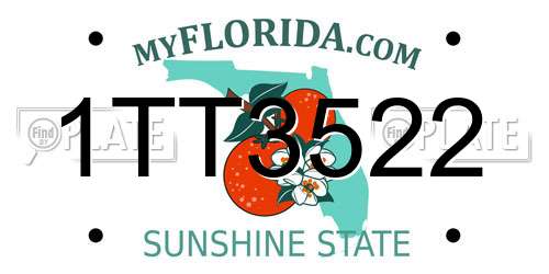 1TT3522 Florida License Plate
