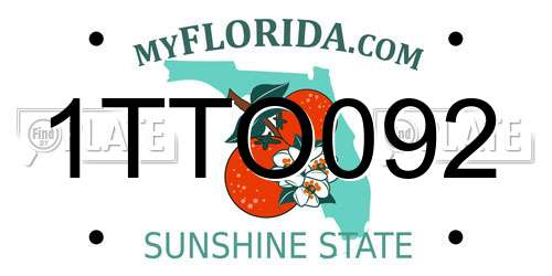 1TTO092 Florida License Plate