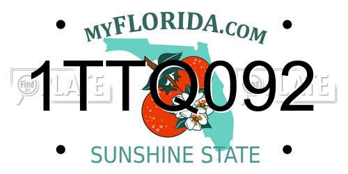 1TTQ092 Florida License Plate