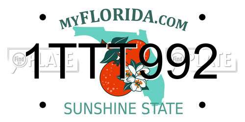 1TTT992 Florida License Plate