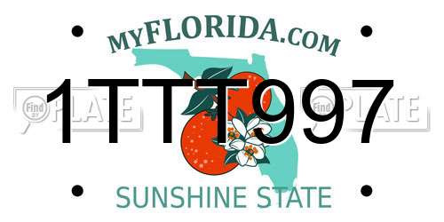 1TTT997 Florida License Plate