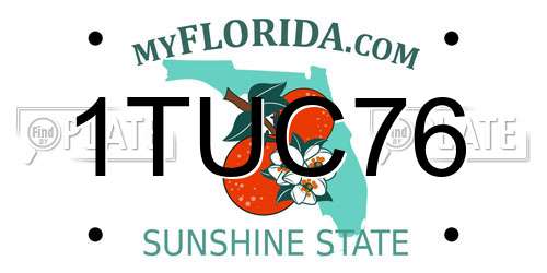 1TUC76 Florida License Plate