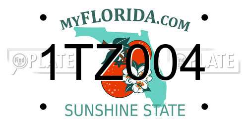 1TZ004 Florida License Plate
