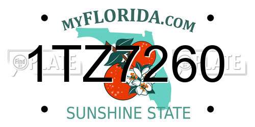 1TZ7260 Florida License Plate