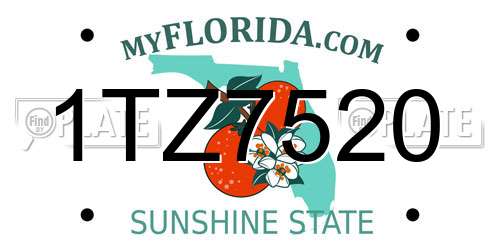 1TZ7520 Florida License Plate