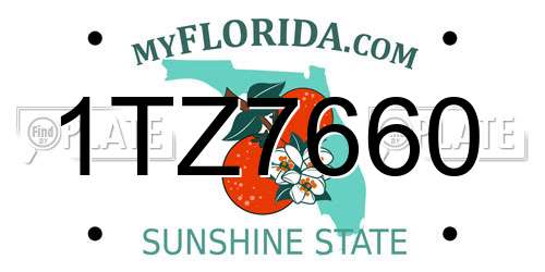 1TZ7660 Florida License Plate